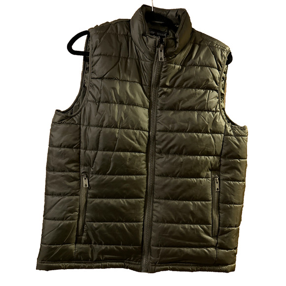 Raw 7 Design M Men's Puffer Vest Waterproof Light Fill Green Outdoor Camping - Picture 1 of 6